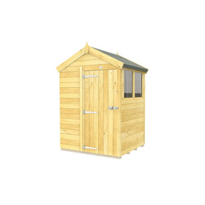 Diy Sheds 5X4 Apex ShedSingle Door With Windows from B&Q