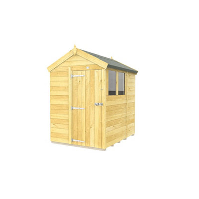 Diy Sheds 5X6 Apex ShedSingle Door With Windows from B&Q
