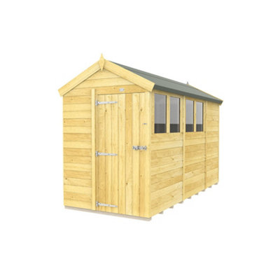 Diy Sheds 5X11 Apex Shed - Single Door With Windows