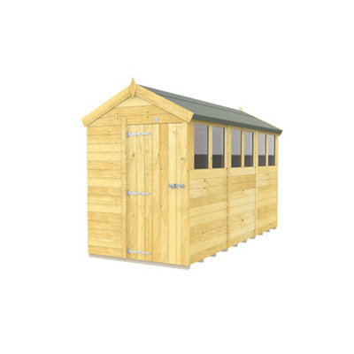 Diy Sheds 5X12 Apex ShedSingle Door With Windows from B&Q