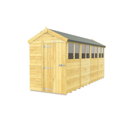 Diy Sheds 5X16 Apex Shed - Single Door With Windows