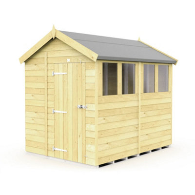 Diy Sheds 7X8 Apex ShedSingle Door With Windows from B&Q