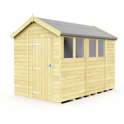 Diy Sheds 7X10 Apex Shed - Single Door With Windows