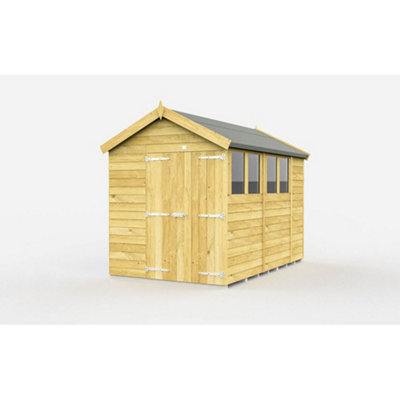 Diy Sheds 7X10 Apex ShedDouble Door With Windows from B&Q