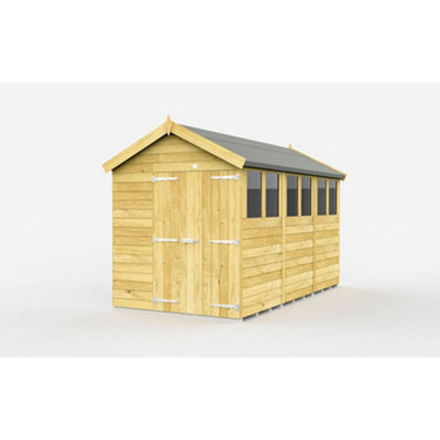 Diy Sheds 7X12 Apex Shed - Double Door With Windows