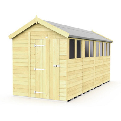 Diy Sheds 7X16 Apex ShedSingle Door With Windows from B&Q