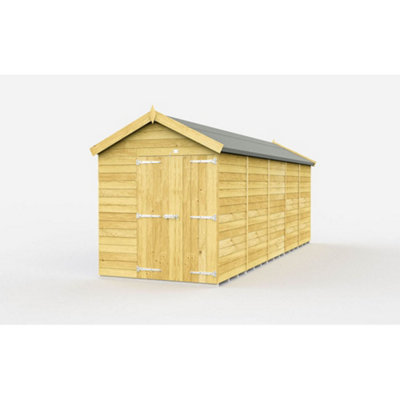 Diy Sheds 7X19 Apex ShedDouble Door Without Windows from B&Q