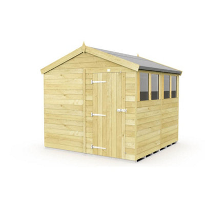 Diy Sheds 8X8 Apex Shed - Single Door With Windows