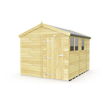 Diy Sheds 8X9 Apex Shed - Single Door With Windows