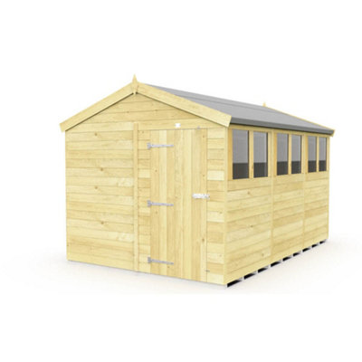 Diy Sheds 8X12 Apex Shed - Single Door With Windows