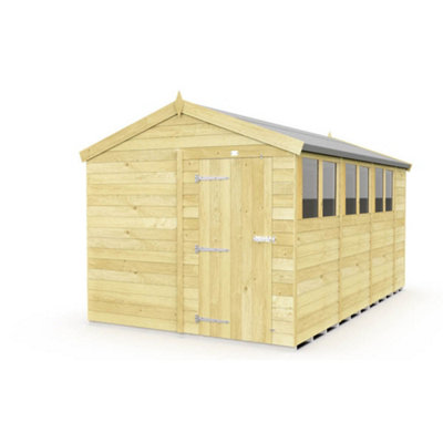 Diy Sheds 8X14 Apex ShedSingle Door With Windows from B&Q
