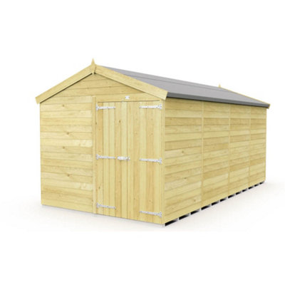 Diy Sheds 8X16 Apex ShedDouble Door Without Windows from B&Q