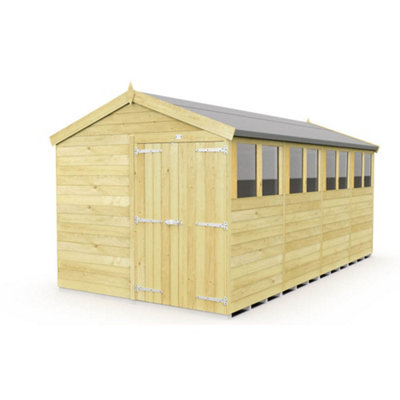 Diy Sheds 8X16 Apex Shed - Double Door With Windows