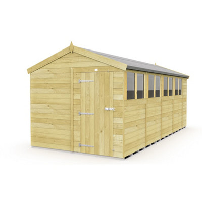 Diy Sheds 8X18 Apex Shed - Single Door With Windows