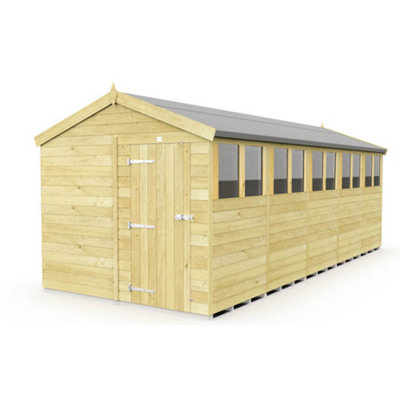 Diy Sheds 8X20 Apex Shed - Single Door With Windows