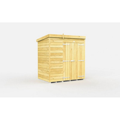 Diy Sheds 7X4 Pent Shed - Double Door Without Windows