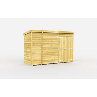 Diy Sheds 9X4 Pent Shed - Double Door Without Windows