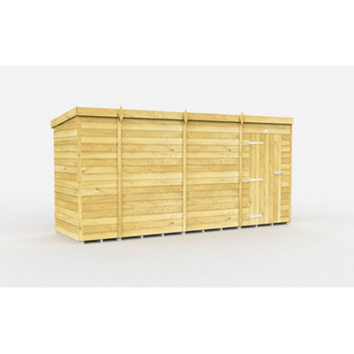 Diy Sheds 13X4 Pent ShedSingle Door Without Windows from B&Q