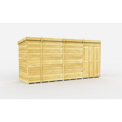 Diy Sheds 13X4 Pent ShedDouble Door Without Windows from B&Q