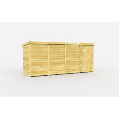 Diy Sheds 15X4 Pent ShedSingle Door Without Windows from B&Q