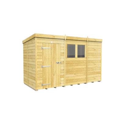 Diy Sheds 11X5 Pent Shed - Single Door With Windows