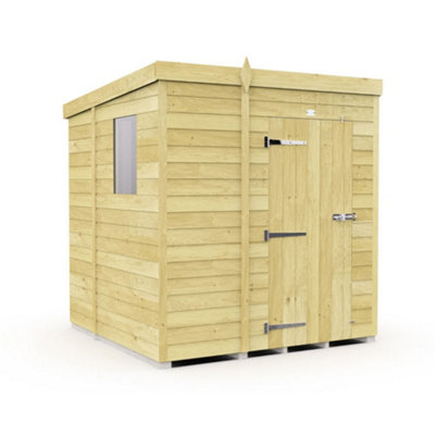 Diy Sheds 5X6 Pent Shed - Single Door With Windows