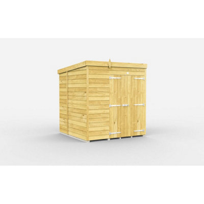 Diy Sheds 6X7 Pent ShedDouble Door Without Windows from B&Q