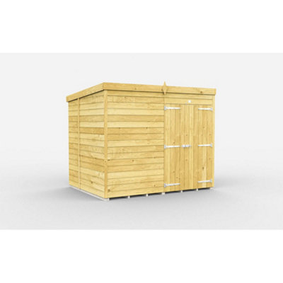 Diy Sheds 8X7 Pent Shed - Double Door Without Windows