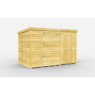 Diy Sheds 10X7 Pent Shed - Double Door Without Windows