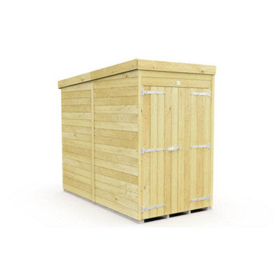 Diy Sheds 4X8 Pent ShedDouble Door Without Windows from B&Q