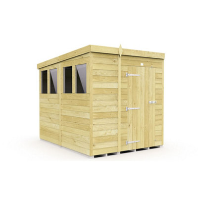 Diy Sheds 5X8 Pent Shed - Single Door With Windows