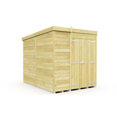 Diy Sheds 6X8 Pent ShedDouble Door Without Windows from B&Q