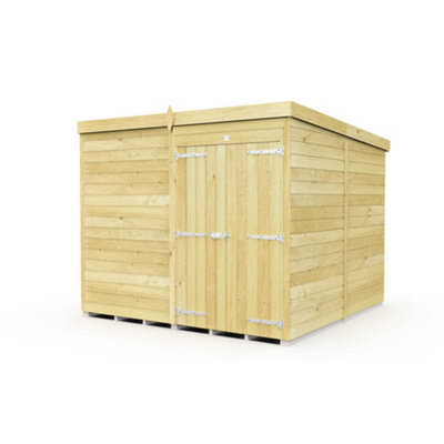 Diy Sheds 8X8 Pent Shed - Double Door Without Windows