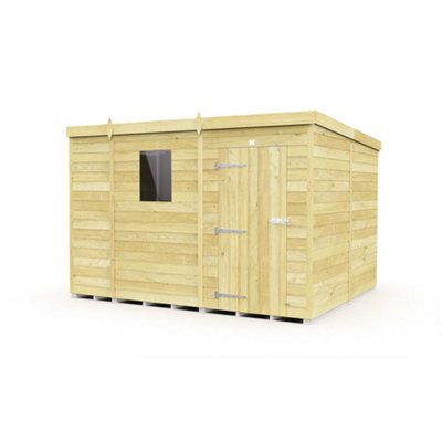 Diy Sheds 9X8 Pent Shed - Single Door With Windows