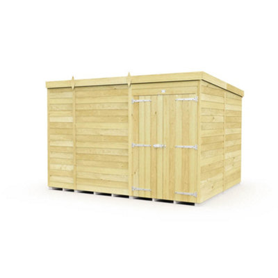 Diy Sheds 9X8 Pent Shed - Double Door Without Windows