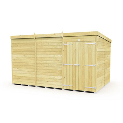 Diy Sheds 12X8 Pent Shed - Double Door Without Windows