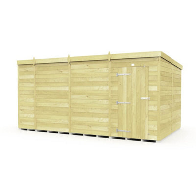 Diy Sheds 14X8 Pent Shed - Single Door Without Windows