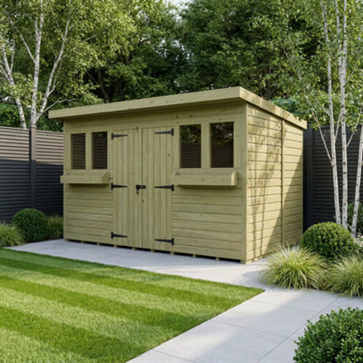 Diy Sheds 12X5 Pent Summer Shed from B&Q
