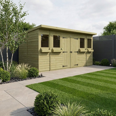 B&Q - 14 X 5 Pent Summer ShedDiy Sheds