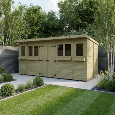 B&Q - 18 X 7 Summer Pent ShedDiy Sheds