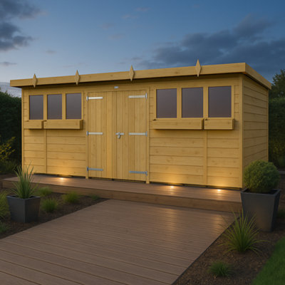 Diy Sheds 16X8 Pent Summer Shed from B&Q