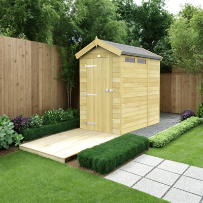 Diy Sheds 4X6 Apex Security Shed - Single Door (4Ft X 6Ft) 4 X 6