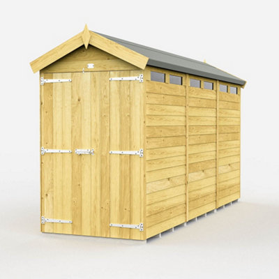 Diy Sheds 4X12 Apex Security ShedDouble Door from B&Q