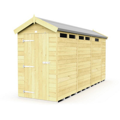 Diy Sheds 4X13 Apex Security Shed - Single Door