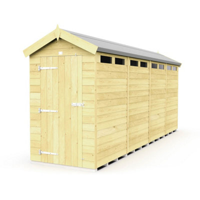 Diy Sheds 4X16 Apex Security Shed - Single Door