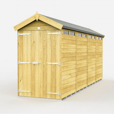 Diy Sheds 4X16 Apex Security ShedDouble Door from B&Q