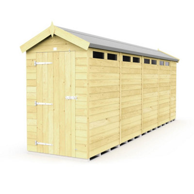 Diy Sheds 4X18 Apex Security Shed - Single Door