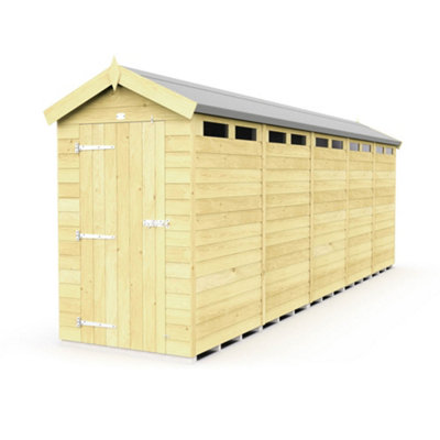 Diy Sheds 4X20 Apex Security Shed - Single Door