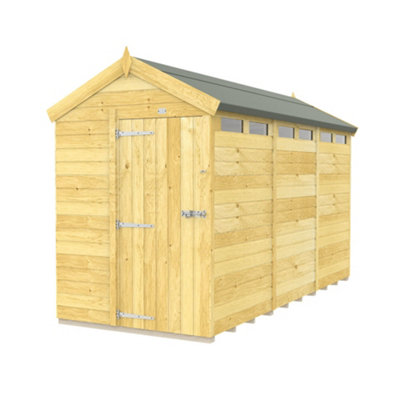 Diy Sheds 5X12 Apex Security Shed - Single Door