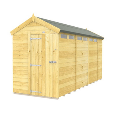 Diy Sheds 5X14 Apex Security Shed - Single Door